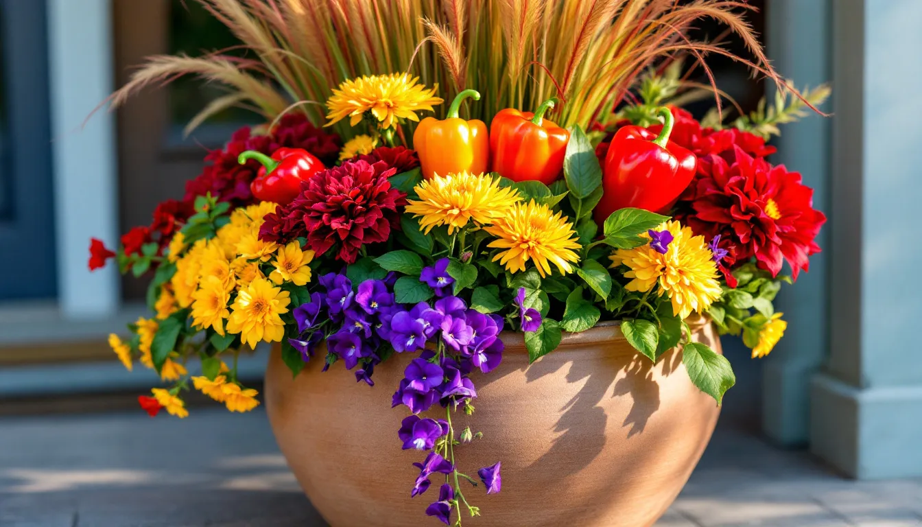 Piments décoratifs : le secret d&rsquo;un porche d&rsquo;automne réussi